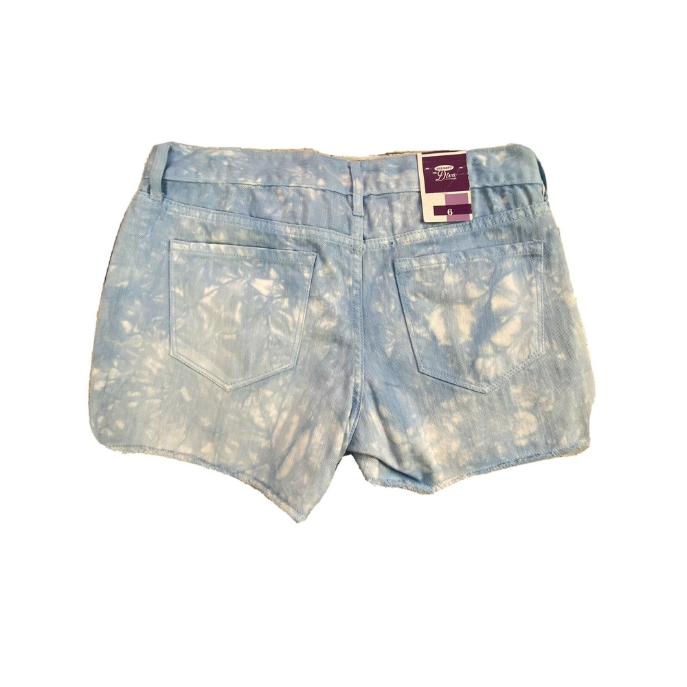Old Navy The‎ Diva Cut Off Shorts Womens 6 Blue Tie Dye Raw Hem Denim